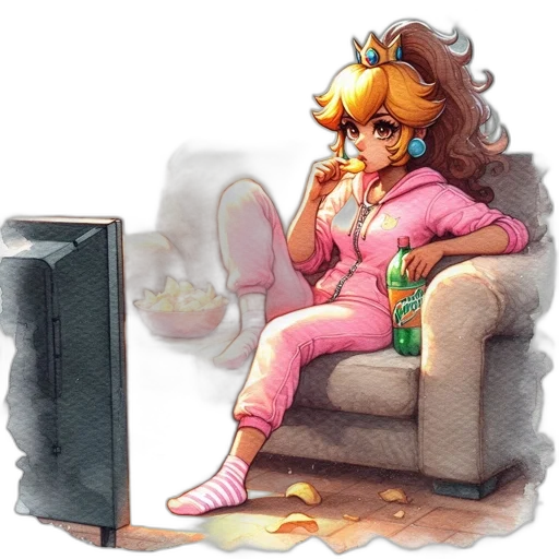 concept art, pixel art, vaporwave, watercolor transparent PNG cut-out