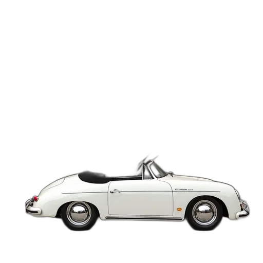 car, white, convertible, parked transparent PNG cut-out