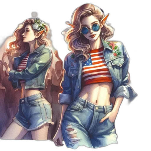 jacket, concept art, comic book art, watercolor transparent PNG cut-out