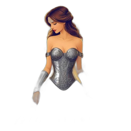 dress, jewelry, fantasy art, 3d render transparent PNG cut-out