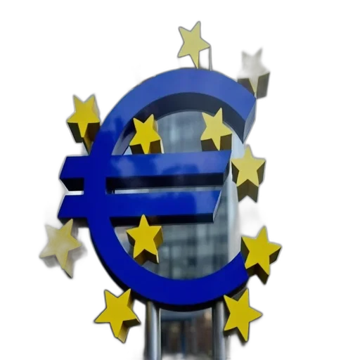 euro, sign, reflected, window transparent PNG cut-out