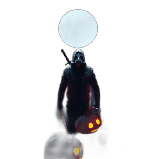 robot, mask, staff, creature transparent PNG cut-out