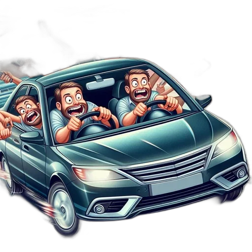 car, concept art, comic book art, cartoon transparent PNG cut-out