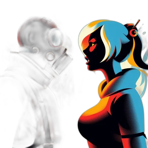 robot, mask, concept art, comic book art transparent PNG cut-out