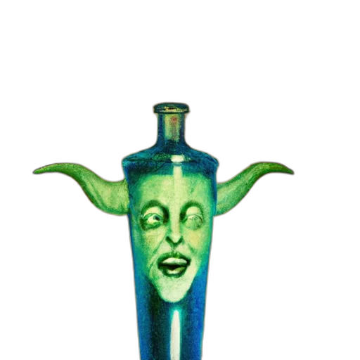 bottle, staff, mask, crown transparent PNG cut-out