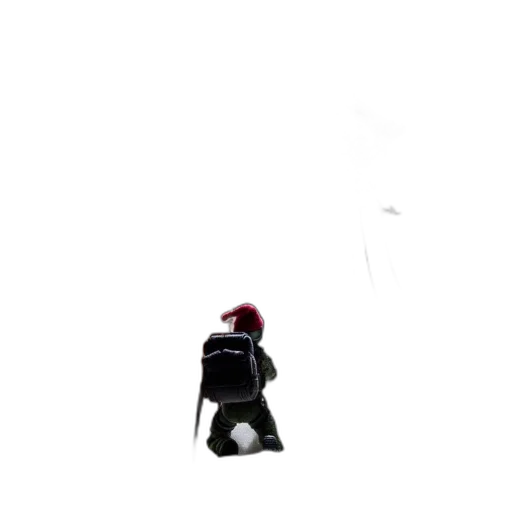 robot, hat, jacket, staff transparent PNG cut-out