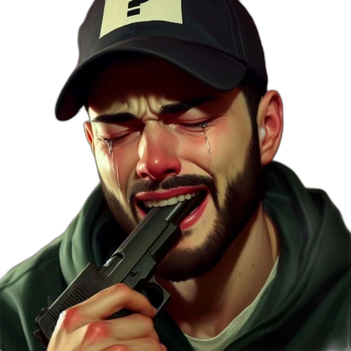 face, weapon, jacket, concept art transparent PNG cut-out