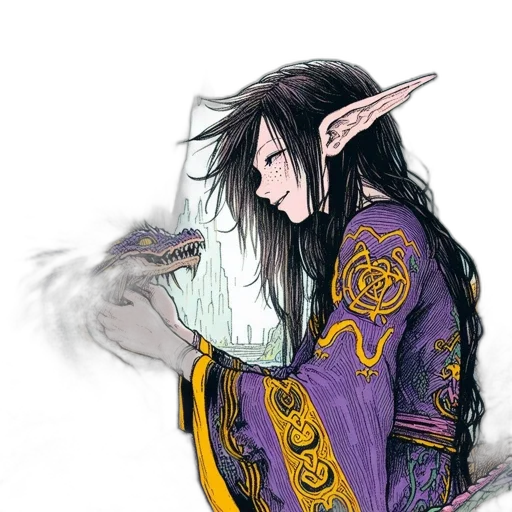 dragon, staff, sword, jacket transparent PNG cut-out