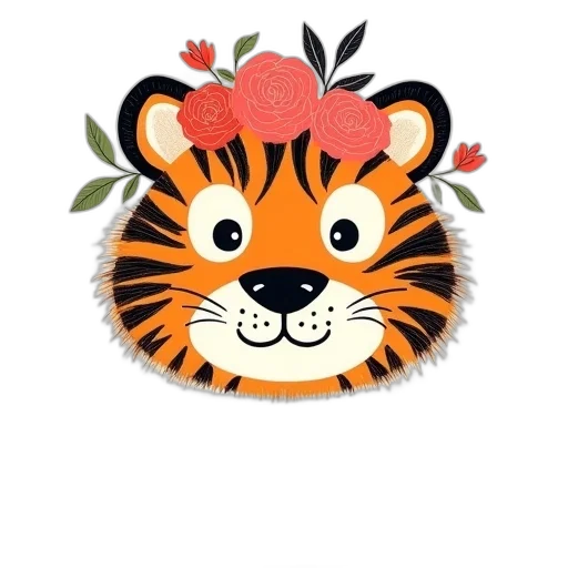 animal, crown, flower, 3d render transparent PNG cut-out