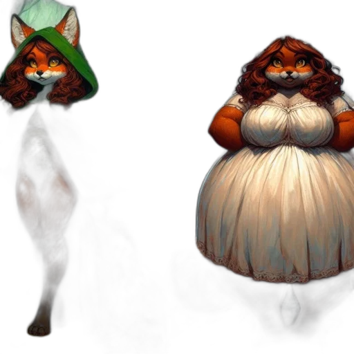 dress, hat, creature, concept art transparent PNG cut-out