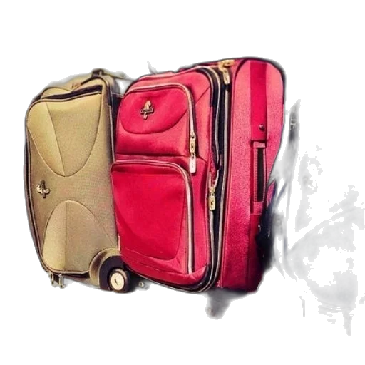 red, four, suitcases, different transparent PNG cut-out