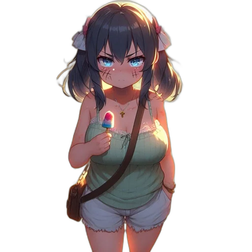 dress, weapon, staff, creature transparent PNG cut-out