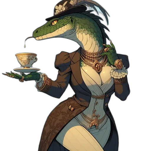 dragon, staff, hat, dress transparent PNG cut-out