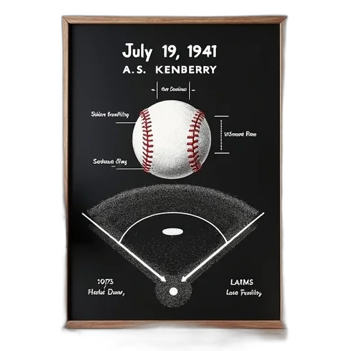 framed, blackboard, vintage, baseball transparent PNG cut-out