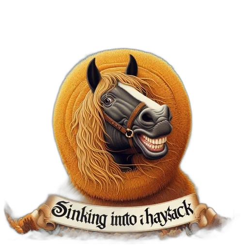 fantasy art, horse, head, golden transparent PNG cut-out