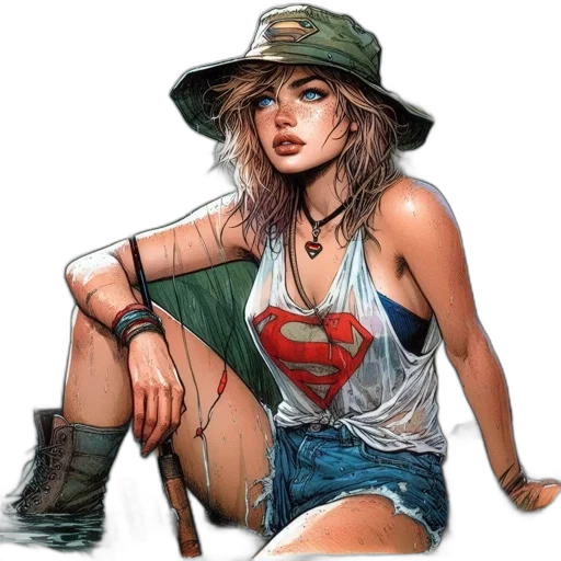 hat, comic book art, concept art, fantasy art transparent PNG cut-out