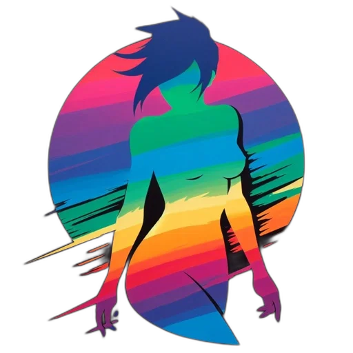 jacket, staff, vaporwave, concept art transparent PNG cut-out