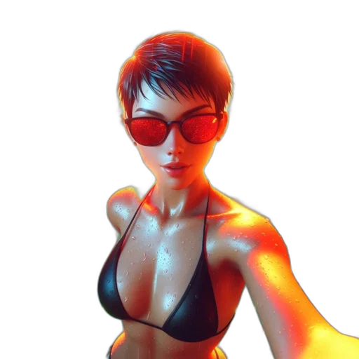 dress, face, jacket, 3d render transparent PNG cut-out