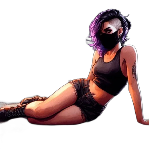 mask, creature, cyberpunk, concept art transparent PNG cut-out