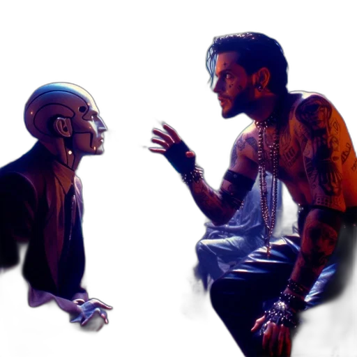 concept art, comic book art, cyberpunk, photorealistic transparent PNG cut-out