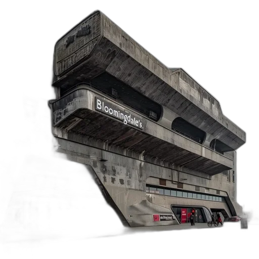 building, 3d render, concept art, cyberpunk transparent PNG cut-out