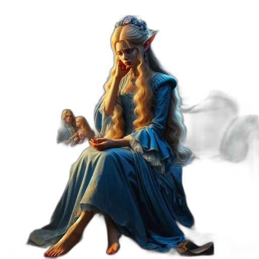 dragon, dress, staff, concept art transparent PNG cut-out