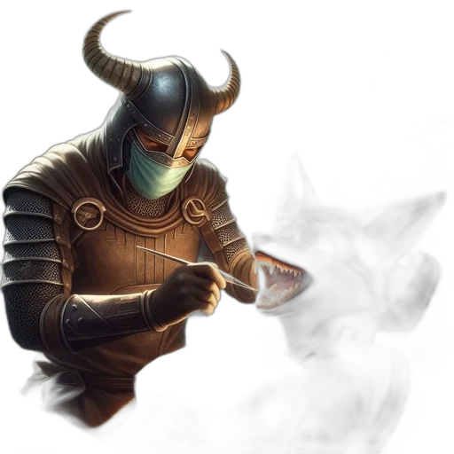mask, sword, dragon, staff transparent PNG cut-out