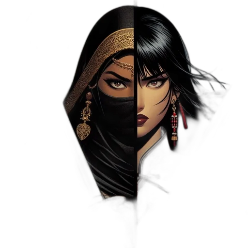 mask, face, comic book art, concept art transparent PNG cut-out