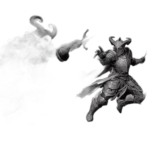 dragon, mask, weapon, sword transparent PNG cut-out