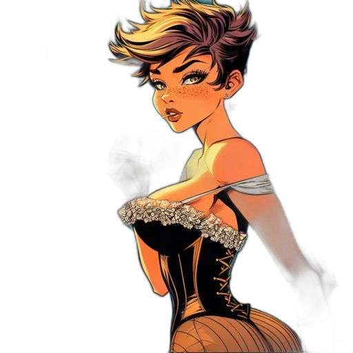 dress, comic book art, concept art, cartoon transparent PNG cut-out
