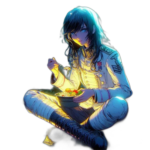 jacket, sword, jewelry, staff transparent PNG cut-out