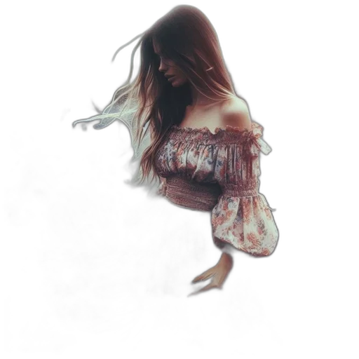 dress, hair, creature, mask transparent PNG cut-out