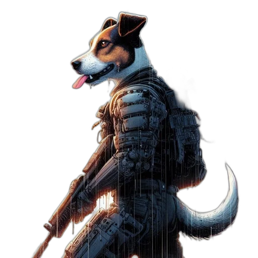 animal, staff, jacket, weapon transparent PNG cut-out