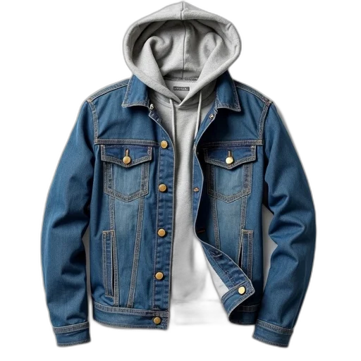 jacket, photorealistic, 3d render, blue transparent PNG cut-out