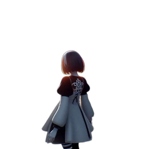 dress, jacket, robot, staff transparent PNG cut-out