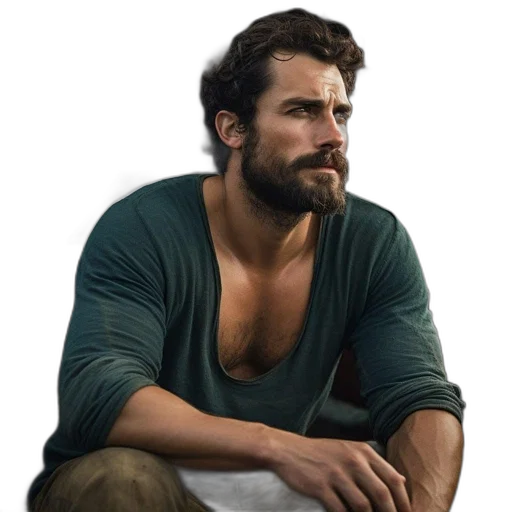face, jacket, photorealistic, concept art transparent PNG cut-out
