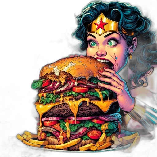 food, comic book art, photorealistic, pixel art transparent PNG cut-out