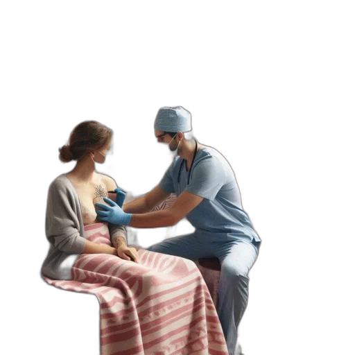 dress, photorealistic, female, patient transparent PNG cut-out