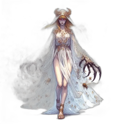 dress, crown, concept art, fantasy art transparent PNG cut-out