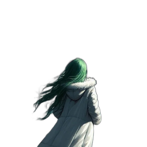 dress, jacket, hair, mask transparent PNG cut-out