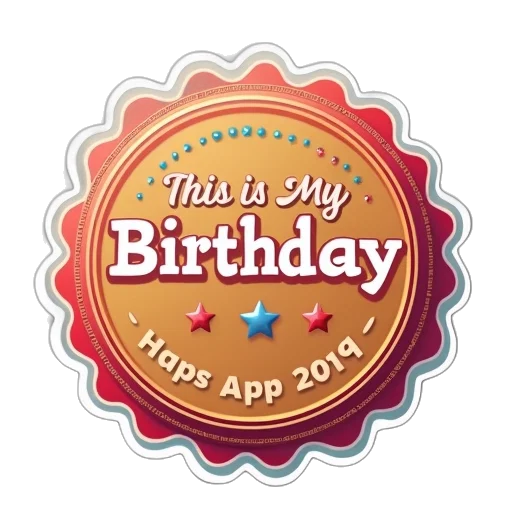 3d render, birthday, award, stickers transparent PNG cut-out