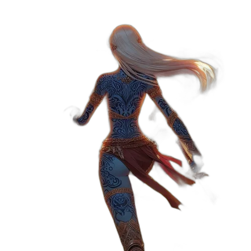 dress, staff, robot, hair transparent PNG cut-out