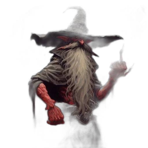 creature, staff, hat, mask transparent PNG cut-out