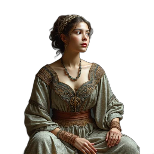 dress, jewelry, crown, face transparent PNG cut-out