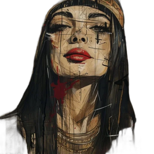 face, mask, dress, photorealistic transparent PNG cut-out