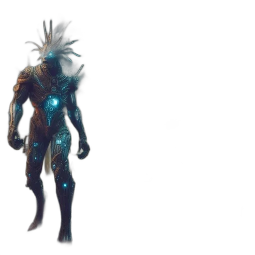 creature, robot, staff, dragon transparent PNG cut-out