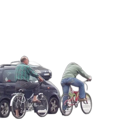 car, city street, two, men transparent PNG cut-out
