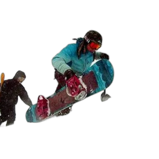 3d render, snow, snowboarder, blue transparent PNG cut-out