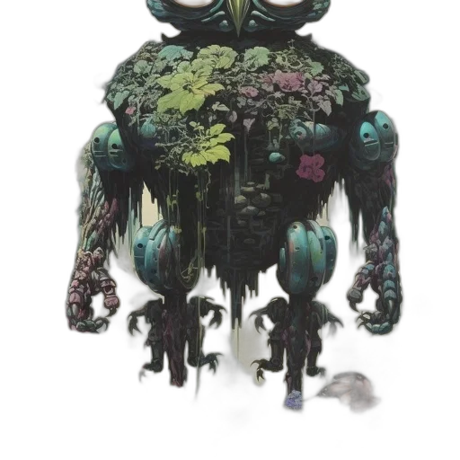 creature, robot, mask, staff transparent PNG cut-out