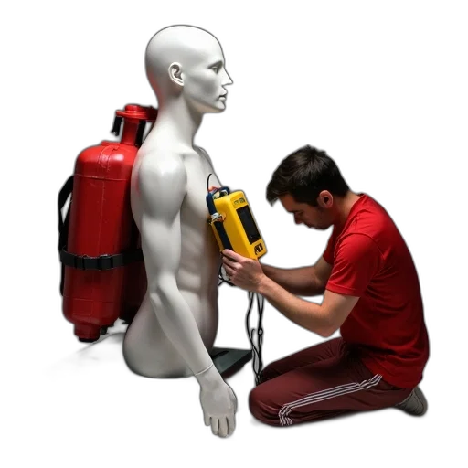 robot, staff, concept art, 3d render transparent PNG cut-out